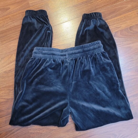 Avia Women's XS Black Velour Jogger Pants With Elastic Waist & Drawstring - Picture 8 of 9